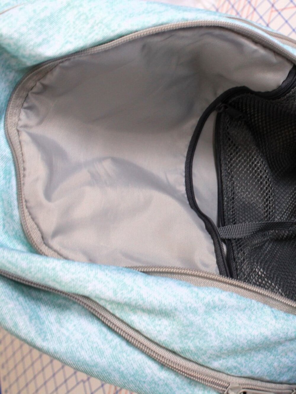 Large Adidas Backpack Bookbag Heathered Aqua - Picture 7 of 9